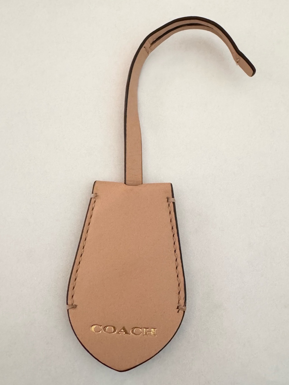 Coach clochette key chain ring bag purse charm tan leather